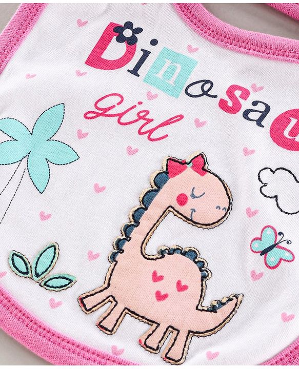Babyhug Bib Velcro Closure Teddy Patch - Blue