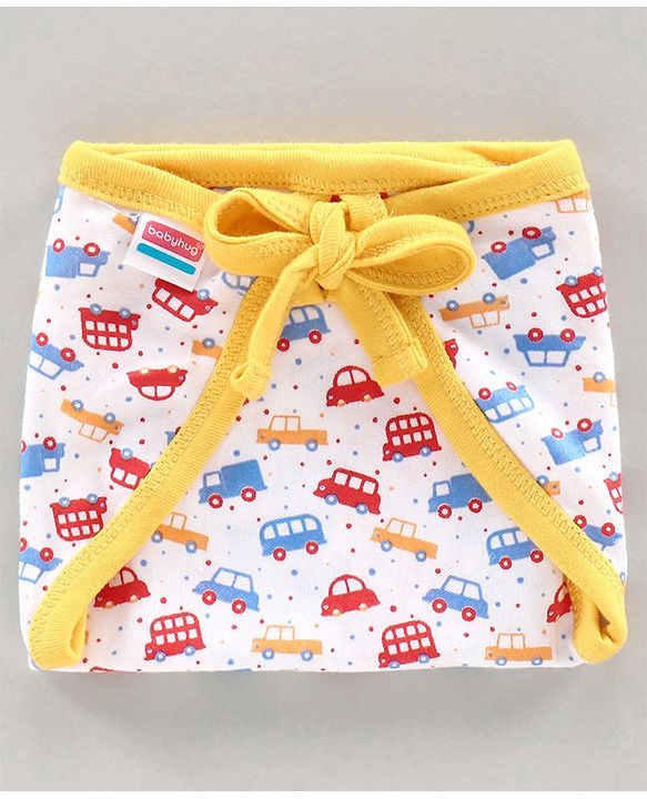 Babyhug Interlock Cloth Nappy Set of 5 Extra Small - Vehicle Print