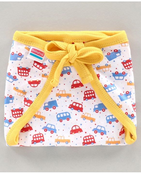 Babyhug Interlock Cloth Nappy Set of 5 Extra Small - Vehicle Print