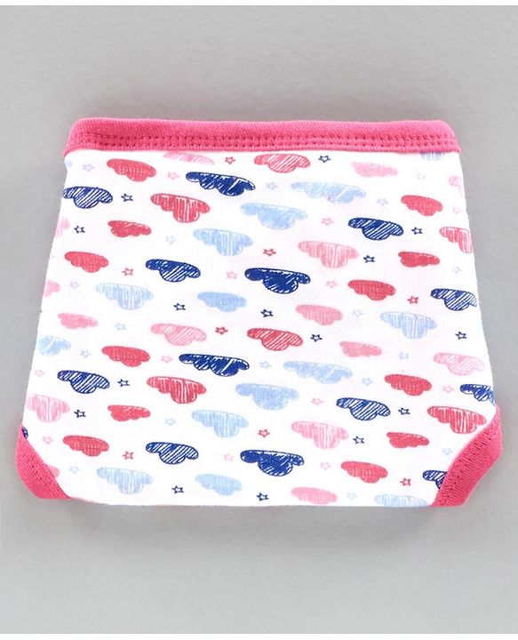 Babyhug Interlock Cloth Nappy Set of 5 Extra Small - Cloud Print