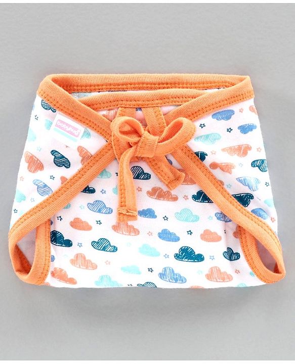 Babyhug Interlock Cloth Nappy Set of 5 Extra Small - Cloud Print