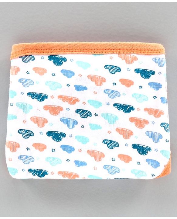 Babyhug Interlock Cloth Nappy Set of 5 Extra Small - Cloud Print