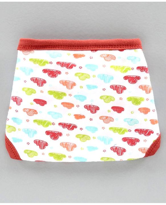Babyhug Interlock Cloth Nappy Set of 5 Extra Small - Cloud Print