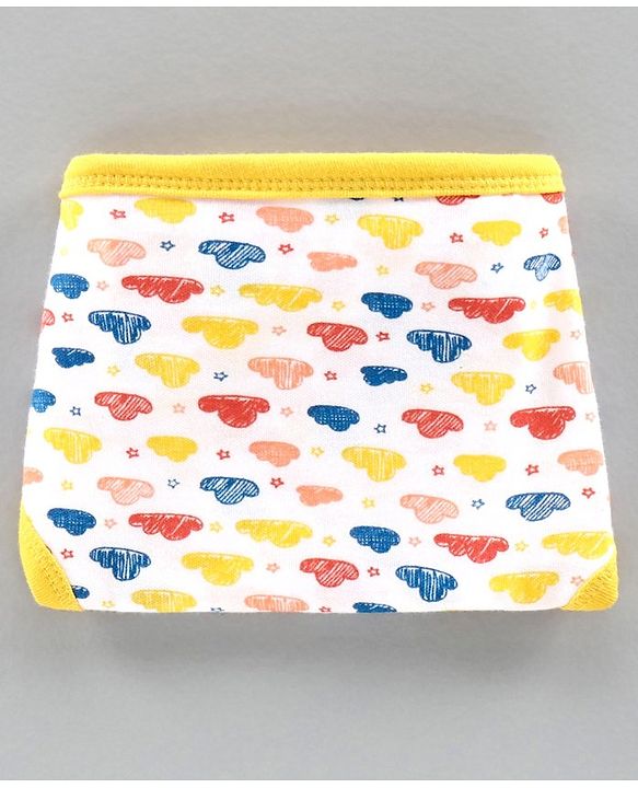 Babyhug Interlock Cloth Nappy Set of 5 Extra Small - Cloud Print
