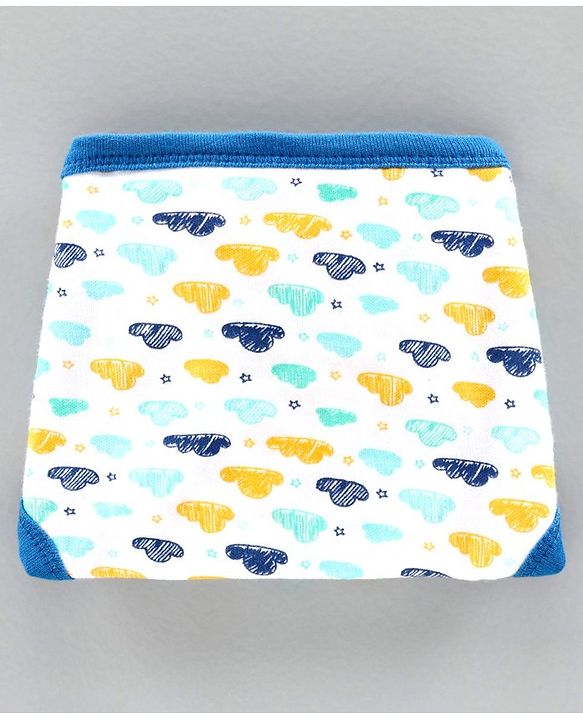 Babyhug Interlock Cloth Nappy Set of 5 Extra Small - Cloud Print