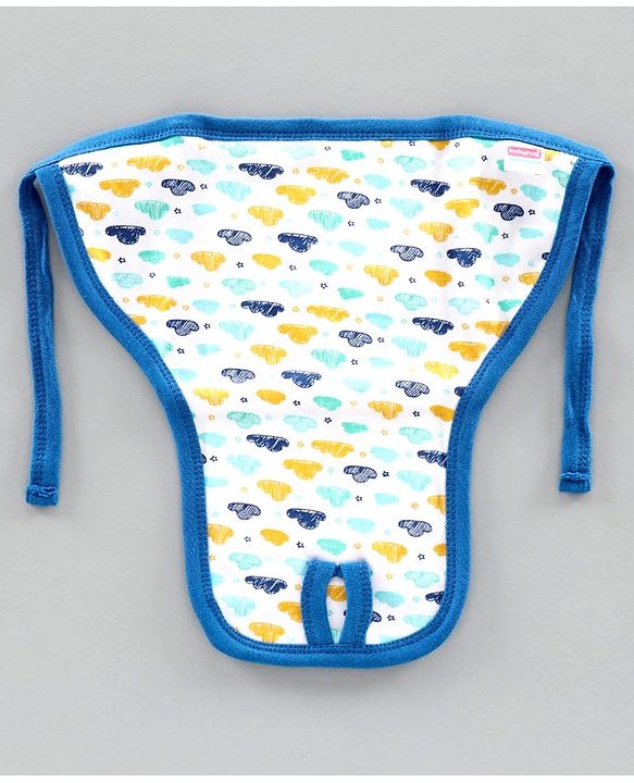 Babyhug Interlock Cloth Nappy Set of 5 Extra Small - Cloud Print
