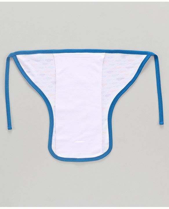 Babyhug Interlock Cloth Nappy Set of 5 Extra Small - Cloud Print