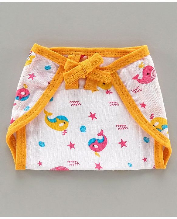 Babyhug Muslin Cloth Nappy Set of 5 Extra Small - Multicolor Printed