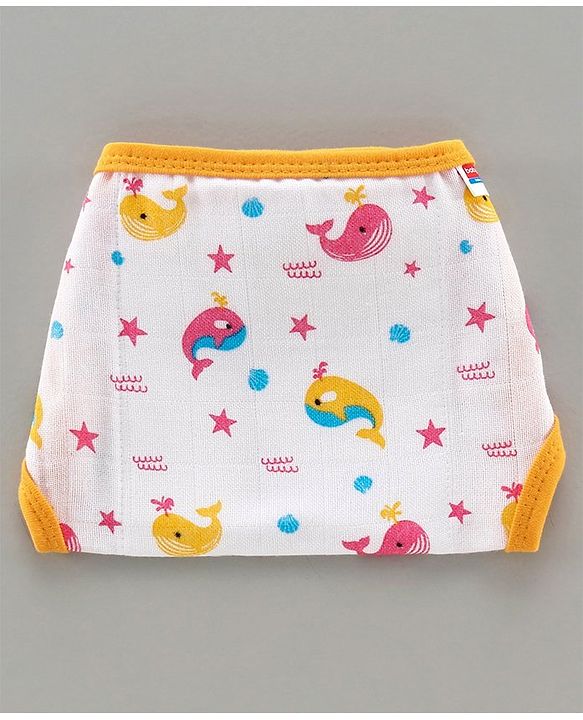 Babyhug Muslin Cloth Nappy Set of 5 Extra Small - Multicolor Printed