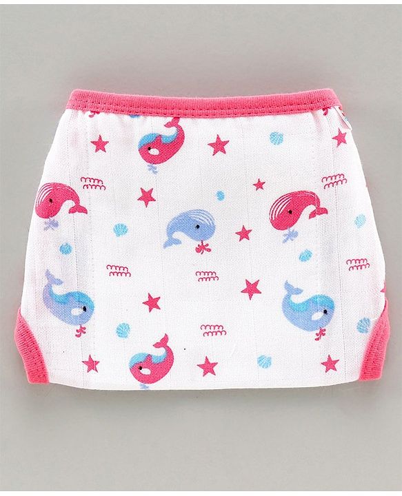 Babyhug Muslin Cloth Nappy Set of 5 Extra Small - Multicolor Printed