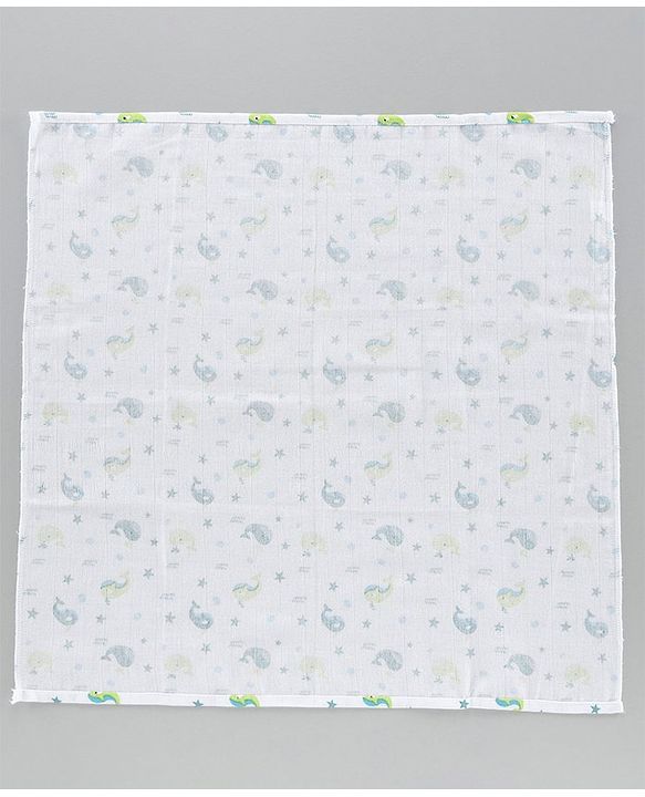 Babyhug Muslin Cloth Nappy Set of 5 Small - Multicolor Printed