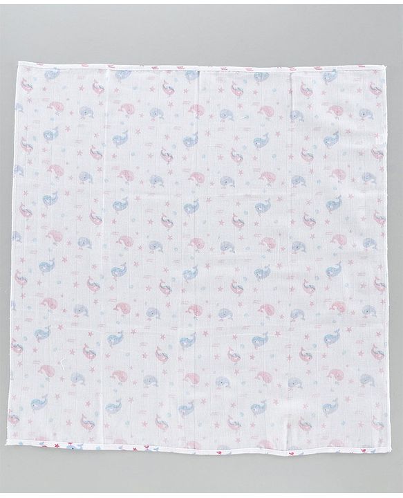 Babyhug Muslin Cloth Nappy Set of 5 Small - Multicolor Printed