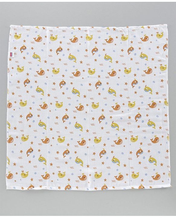 Babyhug Muslin Cloth Nappy Set of 5 Small - Multicolor Printed