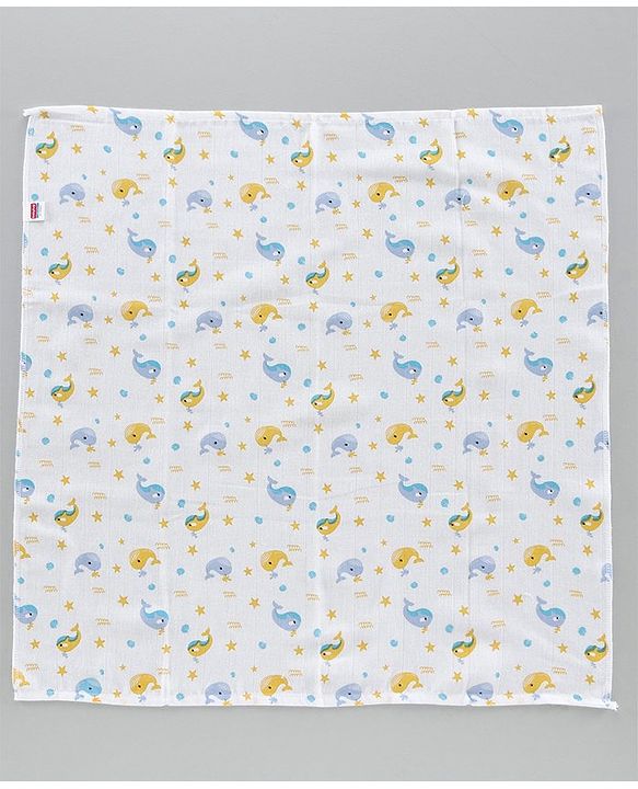 Babyhug Muslin Cloth Nappy Set of 5 Small - Multicolor Printed