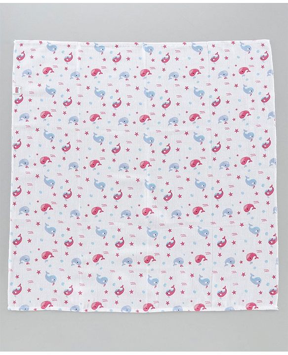 Babyhug Muslin Cloth Nappy Set of 5 Small - Multicolor Printed