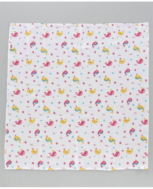 Babyhug Muslin Cloth Nappy Set of 5 Small - Multicolor Printed
