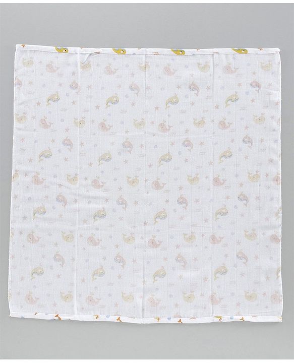 Babyhug Muslin Cloth Nappy Set of 5 Small - Multicolor Printed