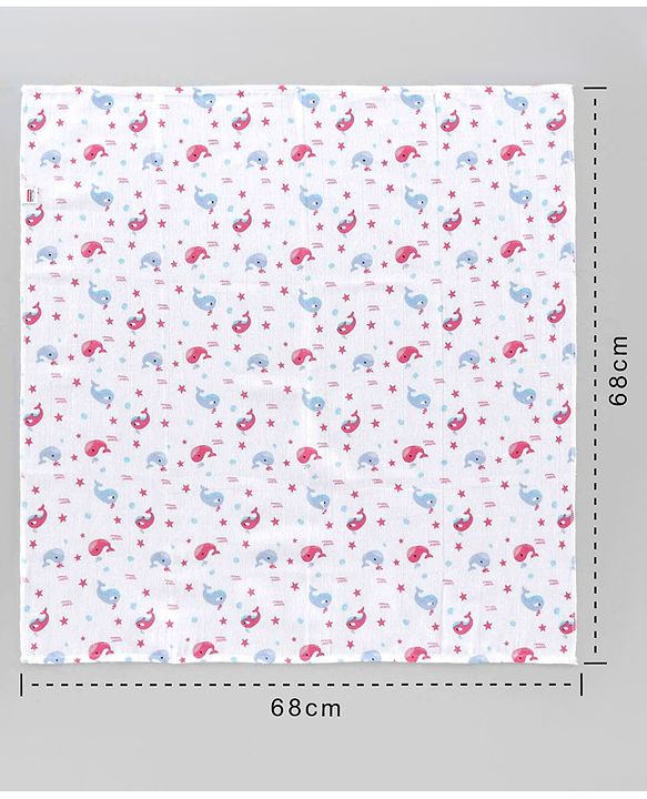 Babyhug Muslin Cloth Nappy Set of 5 Small - Multicolor Printed