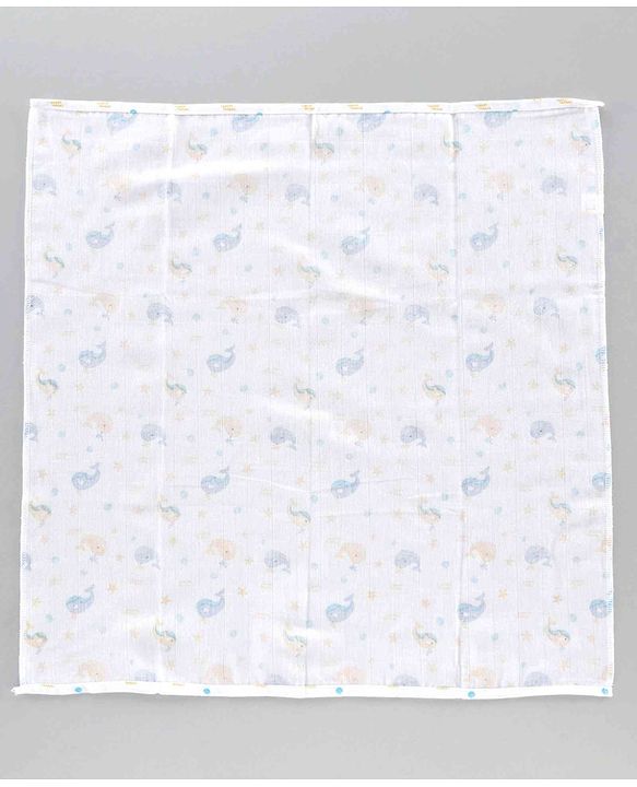 Babyhug Muslin Cloth Nappy Set of 5 Small - Multicolor Printed