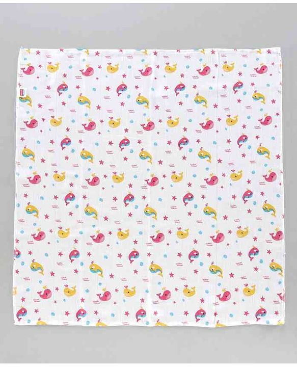 Babyhug Muslin Cloth Nappy Set of 5 Small - Multicolor Printed