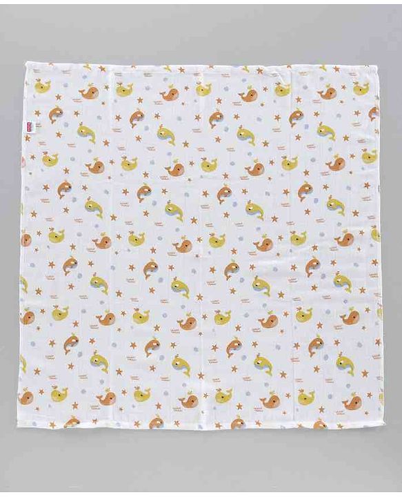 Babyhug Muslin Cloth Nappy Set of 5 Small - Multicolor Printed