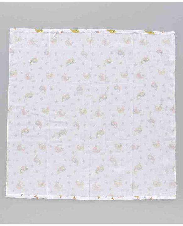 Babyhug Muslin Cloth Nappy Set of 5 Small - Multicolor Printed