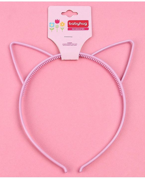 Babyhug Hair Band Cat Ear Applique - Purple