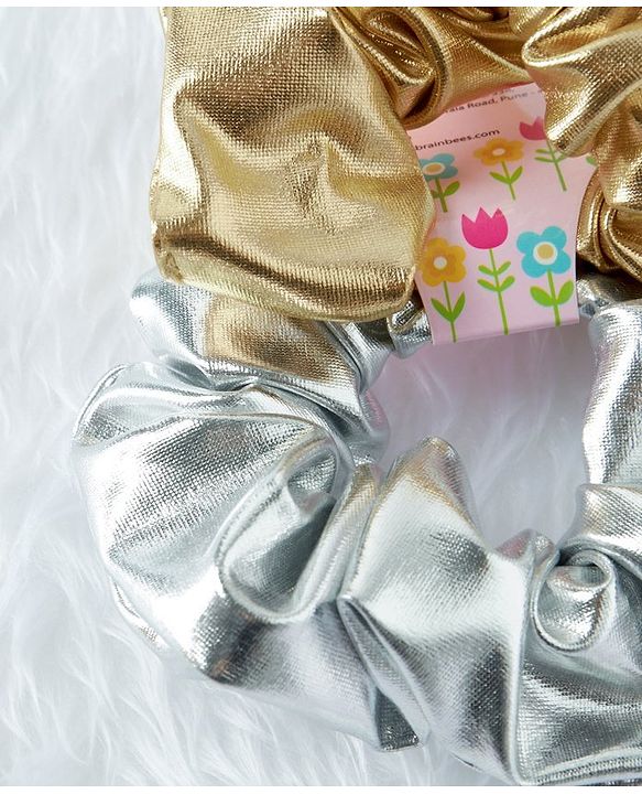 Babyhug Hair Rubber Band Pack of 2 - Silver & Golden