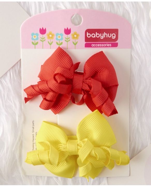 Babyhug Hair Clips Pack of 2 - Red & Yellow