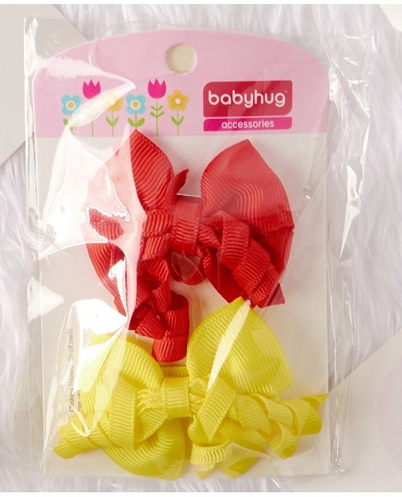 Babyhug Hair Clips Pack of 2 - Red & Yellow