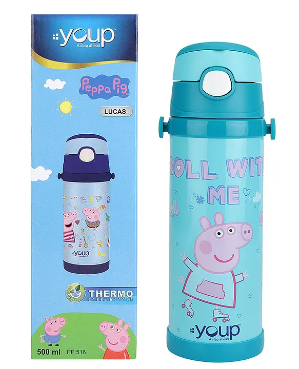 Peppa Pig Stainless Steel Flask Insulated Sipper Water Bottle for Boys Kids