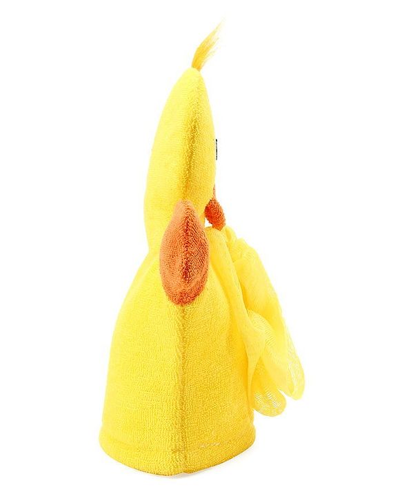 Babyhug Duck Shape Bath Glove With Attached Loofah - Yellow
