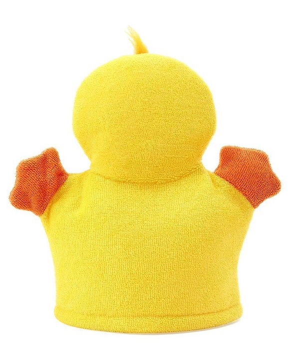 Babyhug Duck Shape Bath Glove With Attached Loofah - Yellow