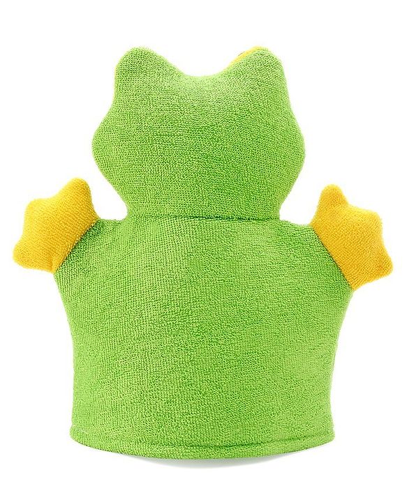 Babyhug Froggy Shape Bath Glove With Attached Loofah - Green