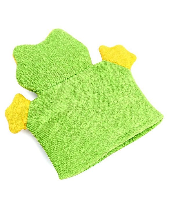 Babyhug Froggy Shape Bath Glove With Attached Loofah - Green