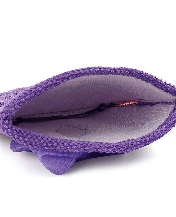 Babyhug Monkey Shape Bath Glove With Attached Loofah - Purple
