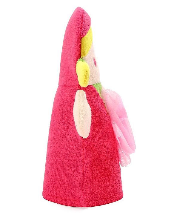 Babyhug Doll Shape Bath Glove With Attached Loofah - Pink