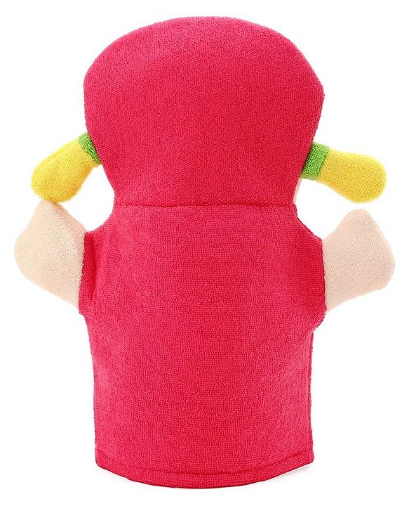 Babyhug Doll Shape Bath Glove With Attached Loofah - Pink