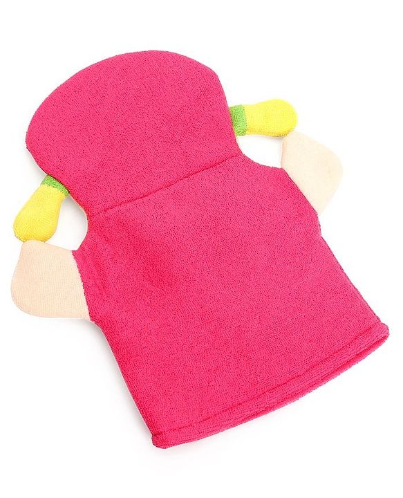 Babyhug Doll Shape Bath Glove With Attached Loofah - Pink