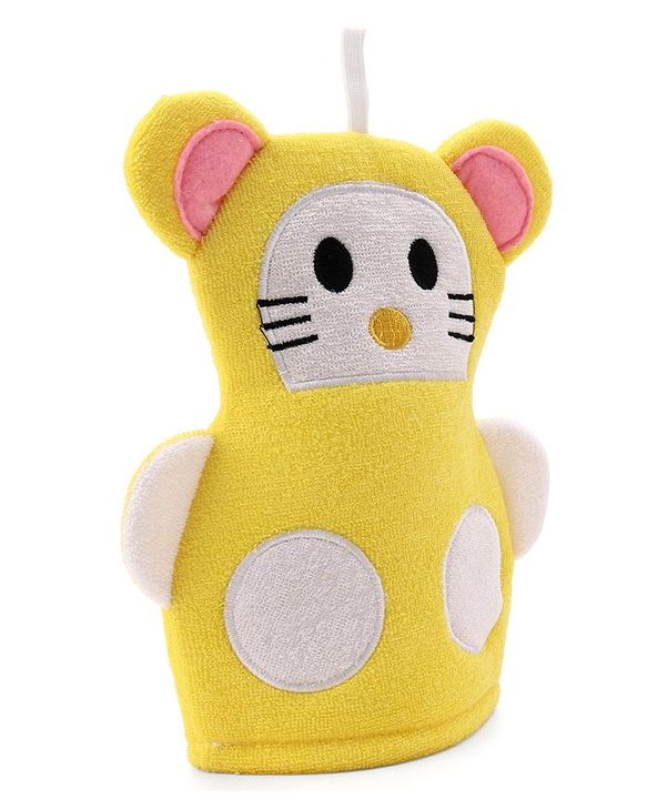 Babyhug Bath Glove - Yellow & White