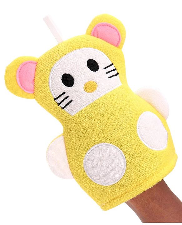 Babyhug Bath Glove - Yellow & White