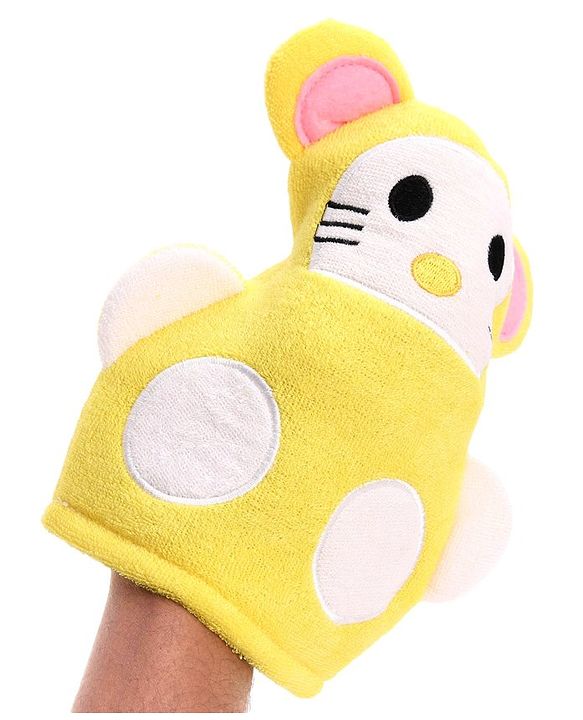 Babyhug Bath Glove - Yellow & White
