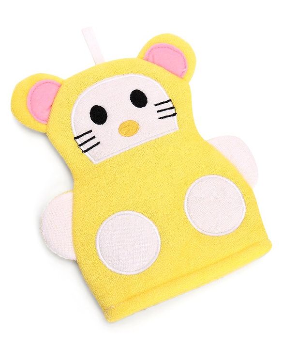 Babyhug Bath Glove - Yellow & White