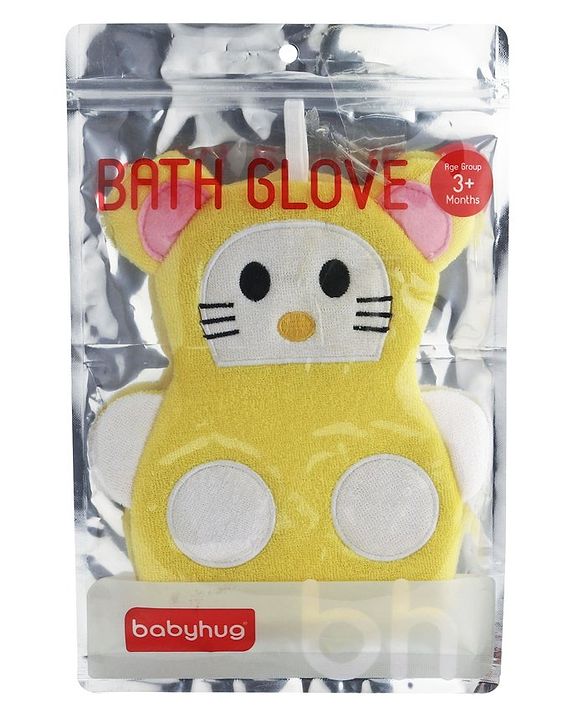 Babyhug Bath Glove - Yellow & White