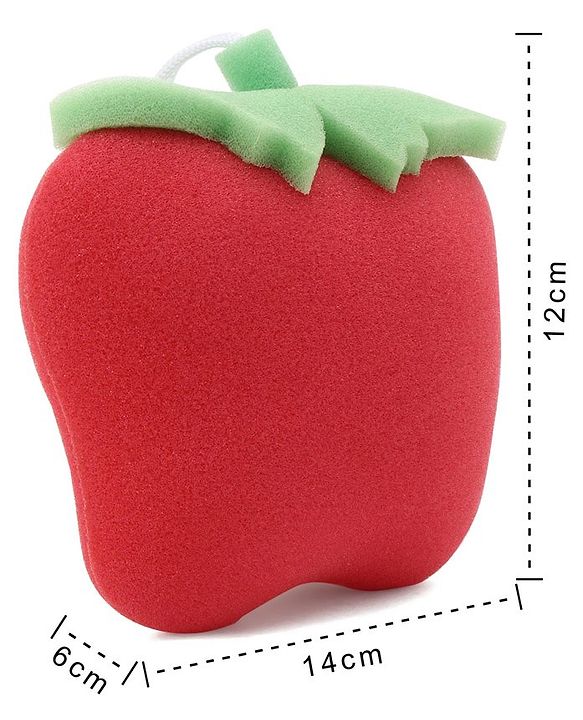 Babyhug Apple Shape Bath Sponge - Red
