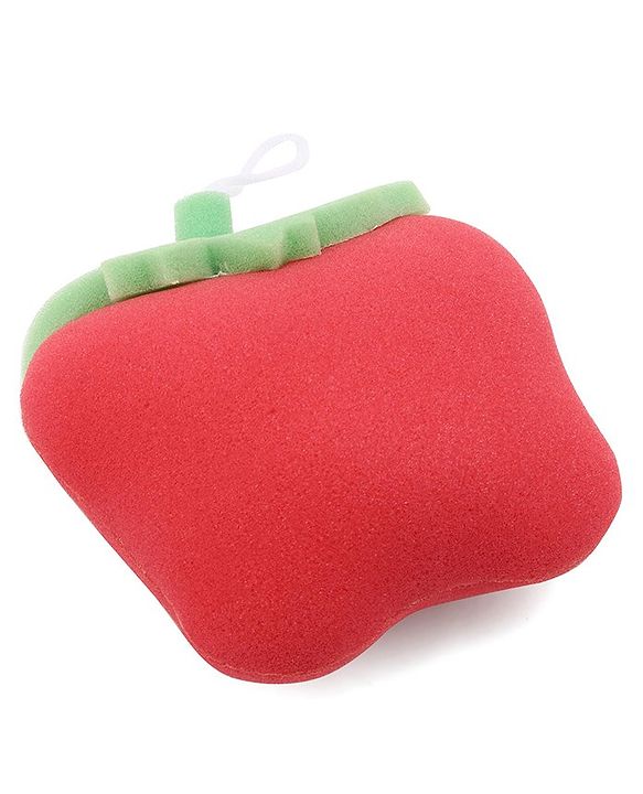 Babyhug Apple Shape Bath Sponge - Red