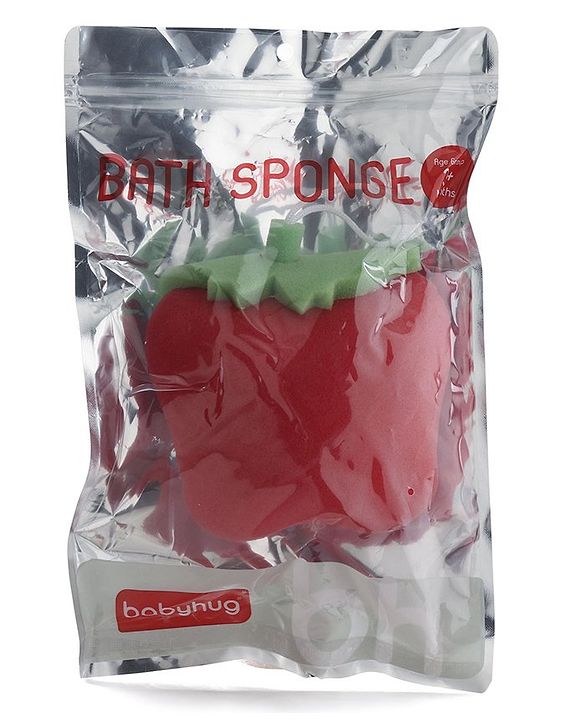 Babyhug Apple Shape Bath Sponge - Red