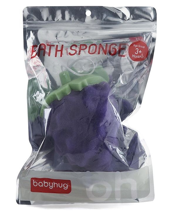 Babyhug Grapes Shape Bath Sponge - Purple
