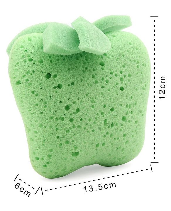 Babyhug Apple Shape Bath Sponge - Green