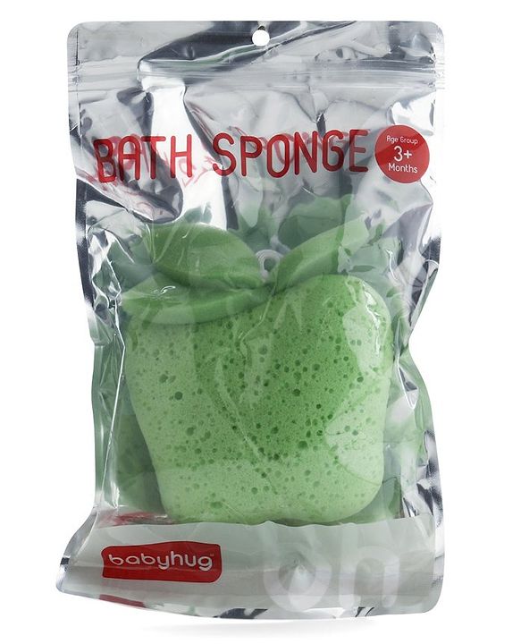 Babyhug Apple Shape Bath Sponge - Green